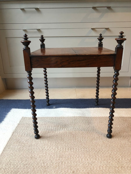 Rosewood Side Table with Barley twist legs