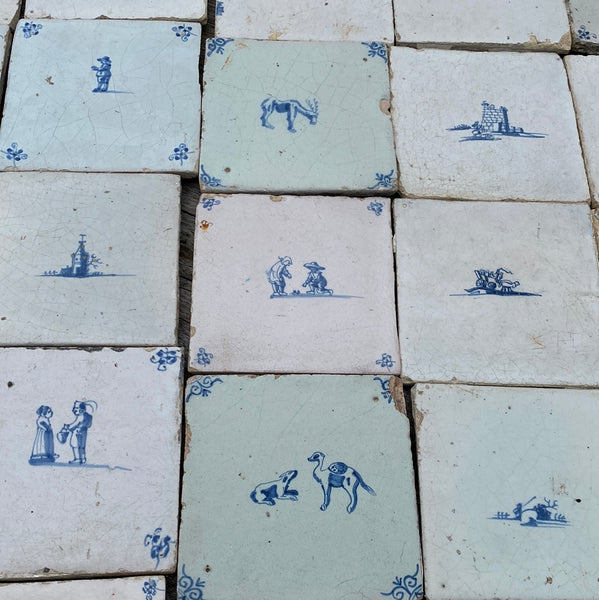 Collection of 42 x 19th Century Delft Tiles