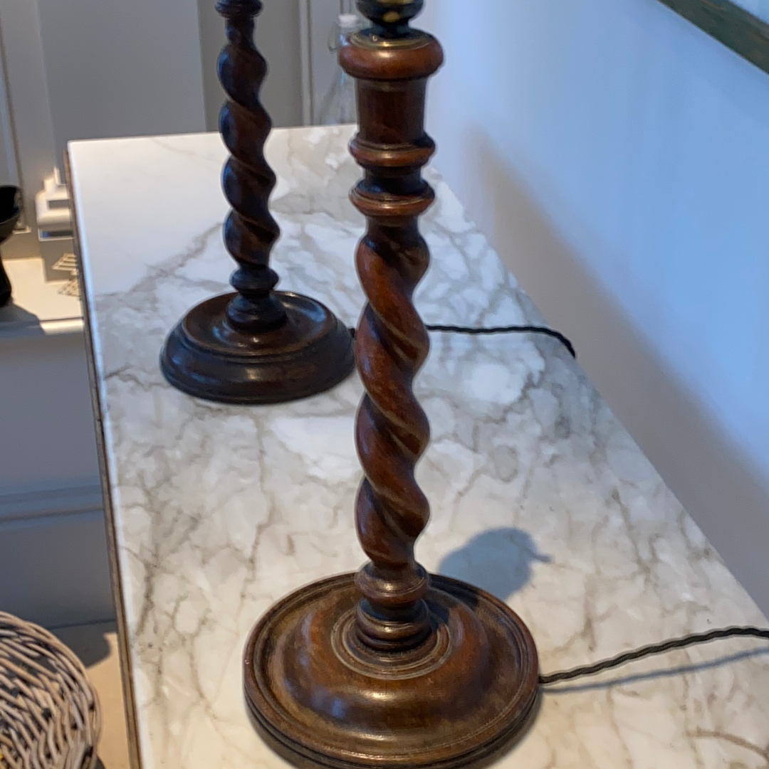 Wooden Barley twist lamp