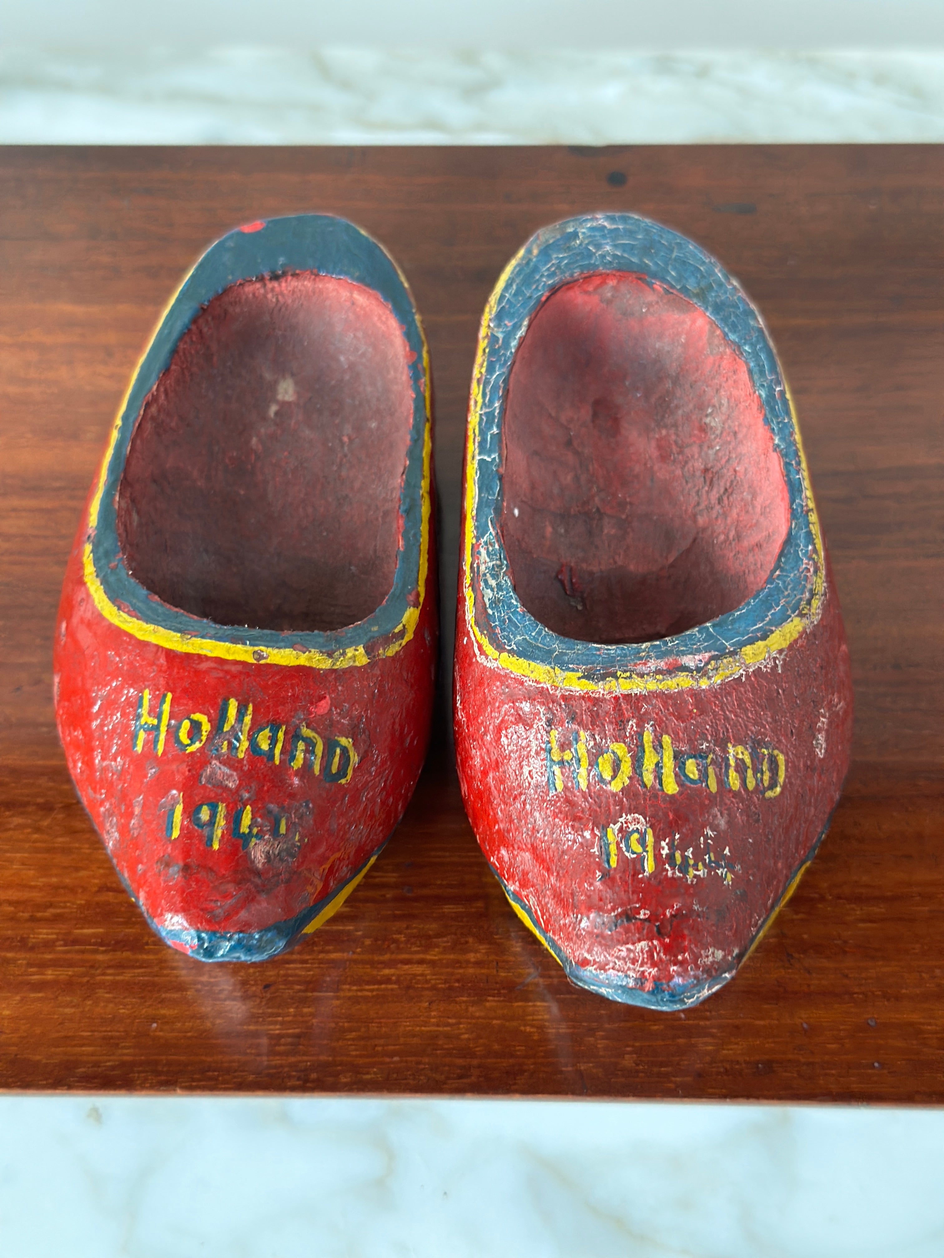 Tiny Souvenir Dutch Clogs dated 1948