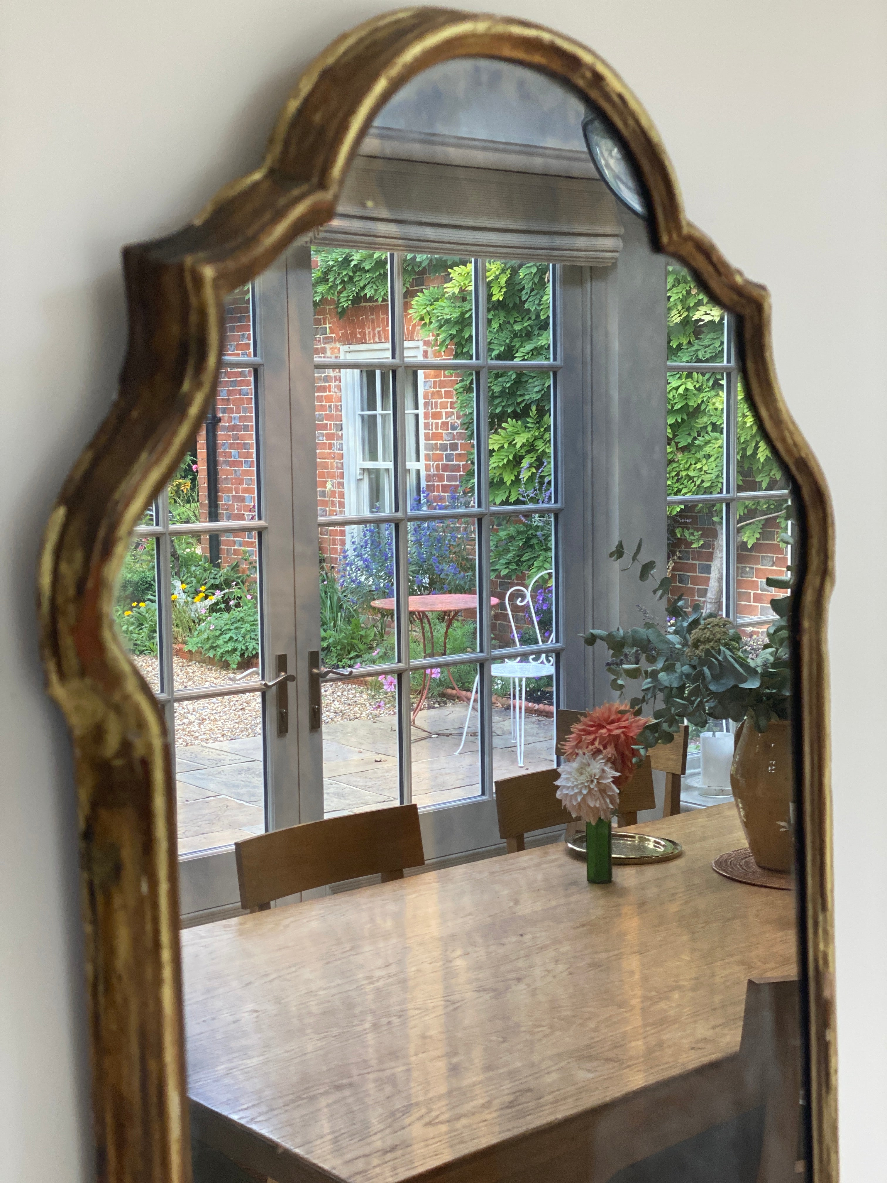 A beautiful 18th Century Venetian Gilt Mirror with Murano Candle holders