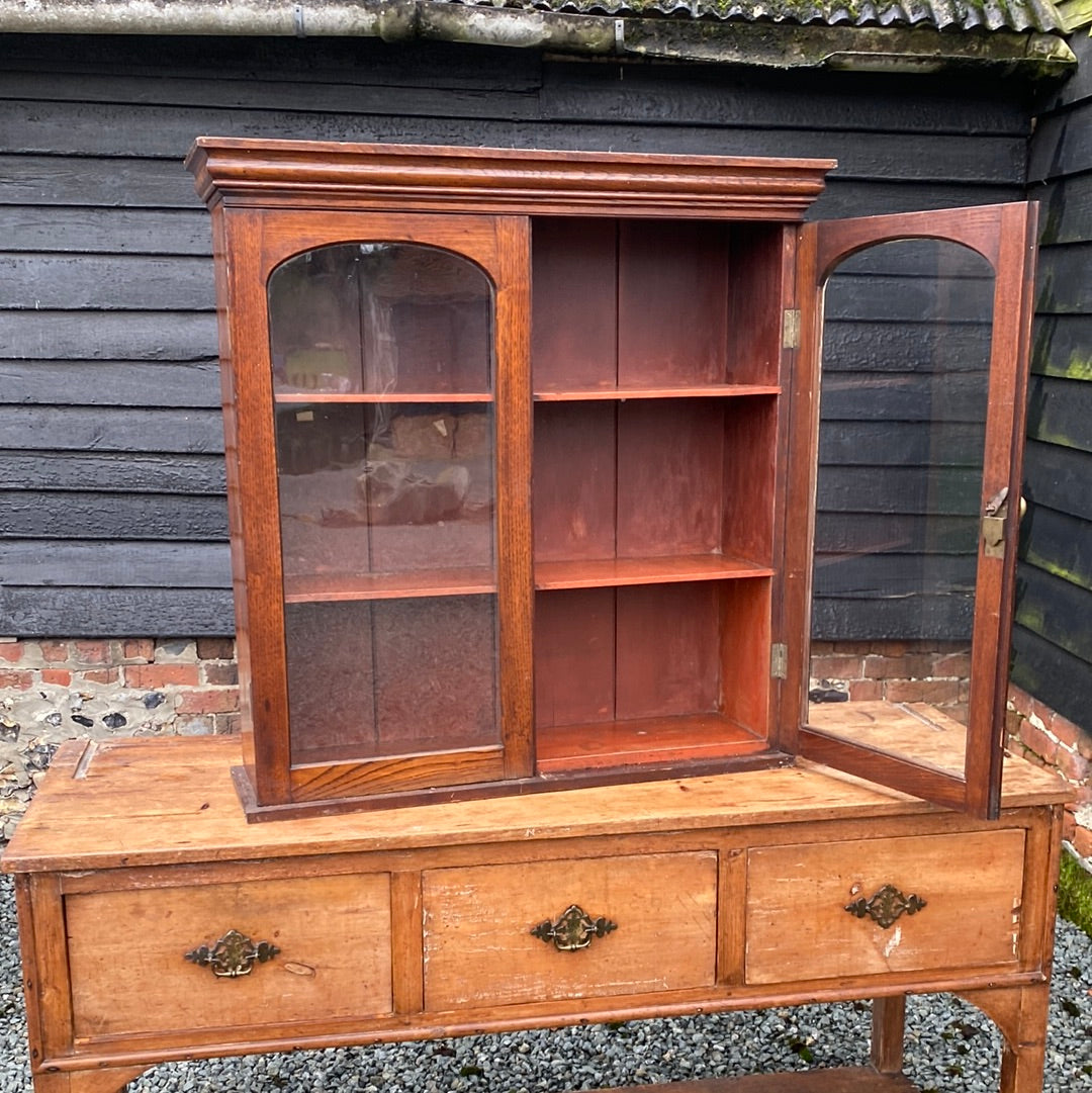 Vintage Glazed Oak Cabinet