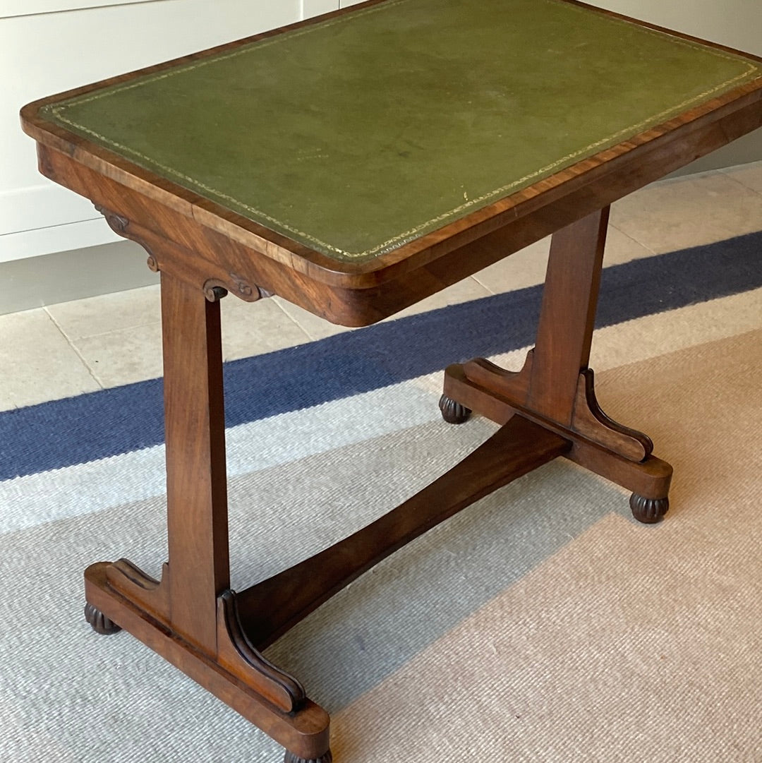 SALE* Attractive Small Table with Green Leather Top
