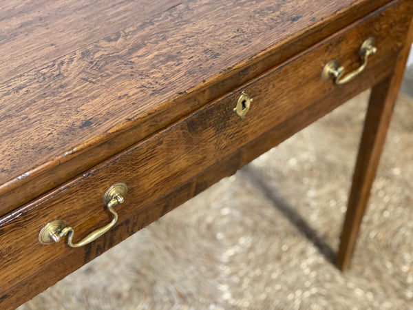 Welsh Oak side table with swan neck handles