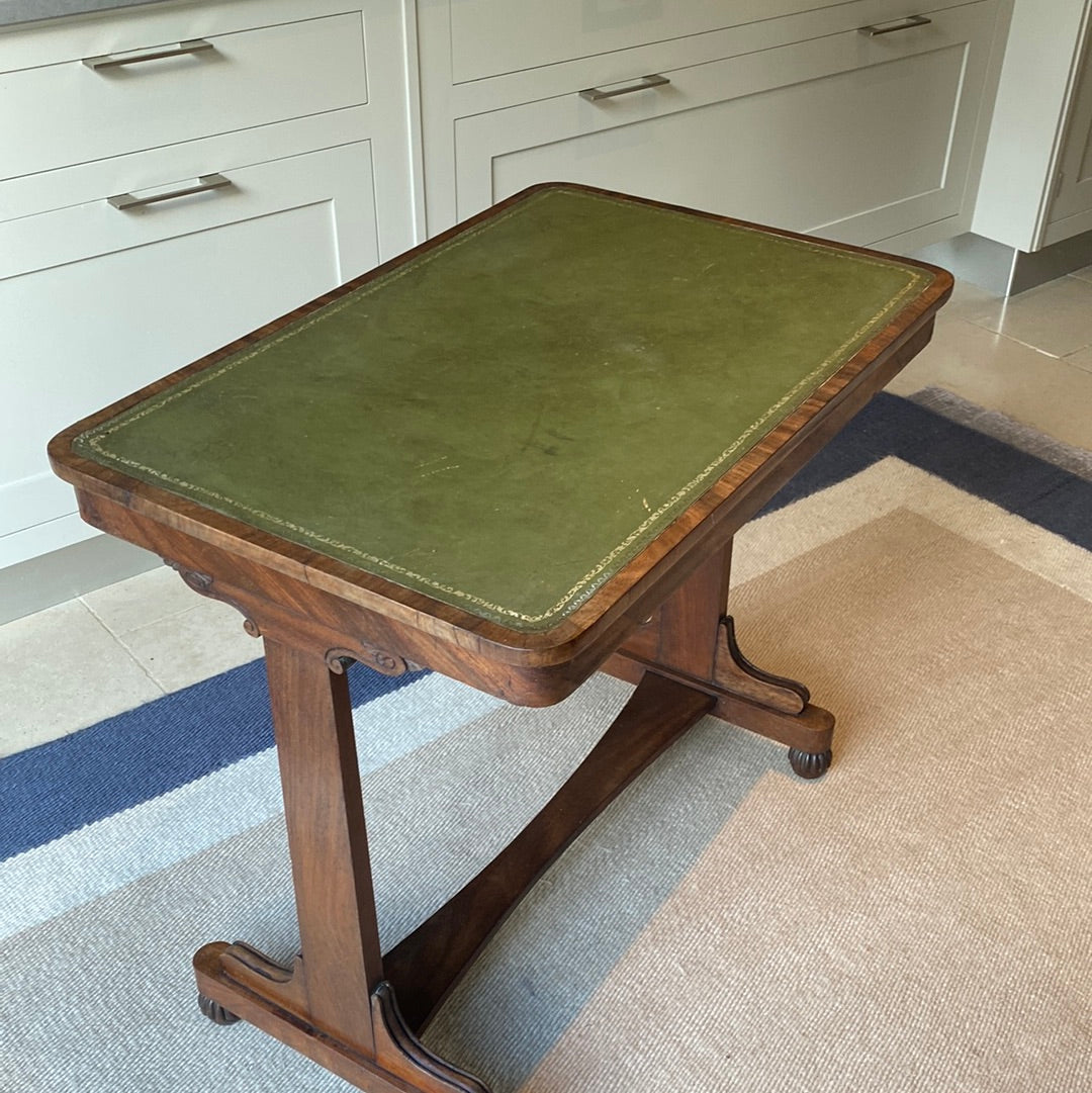 SALE* Attractive Small Table with Green Leather Top