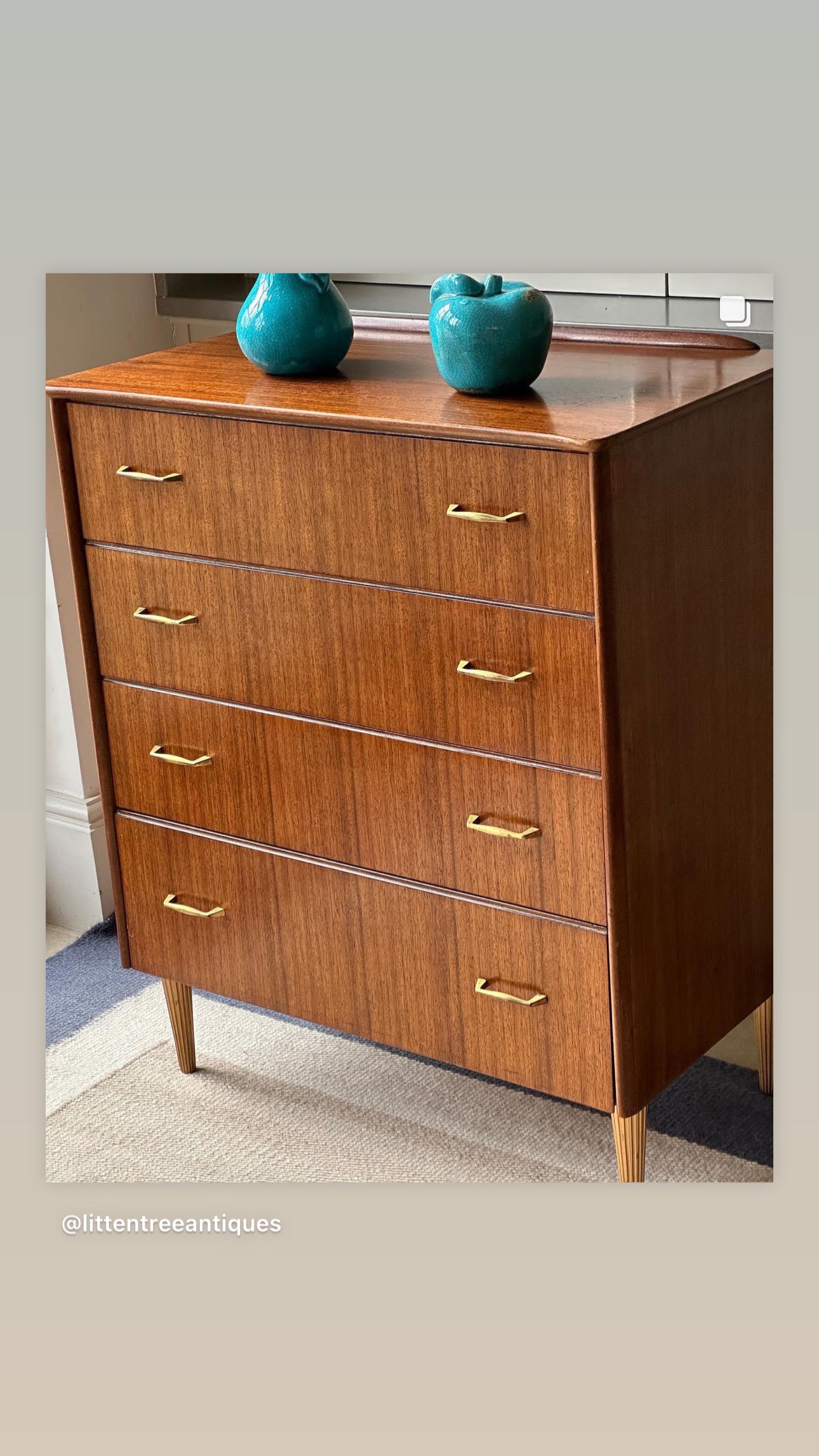 SALE* Tall Teak Chest of Drawers by Lebus Link