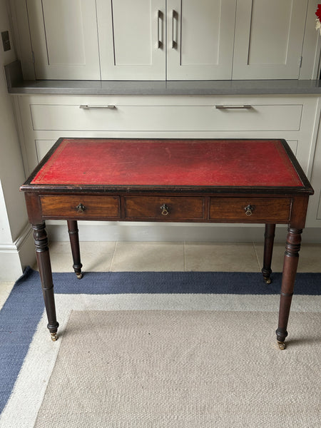 Mahogany Desk with Red Leather Top