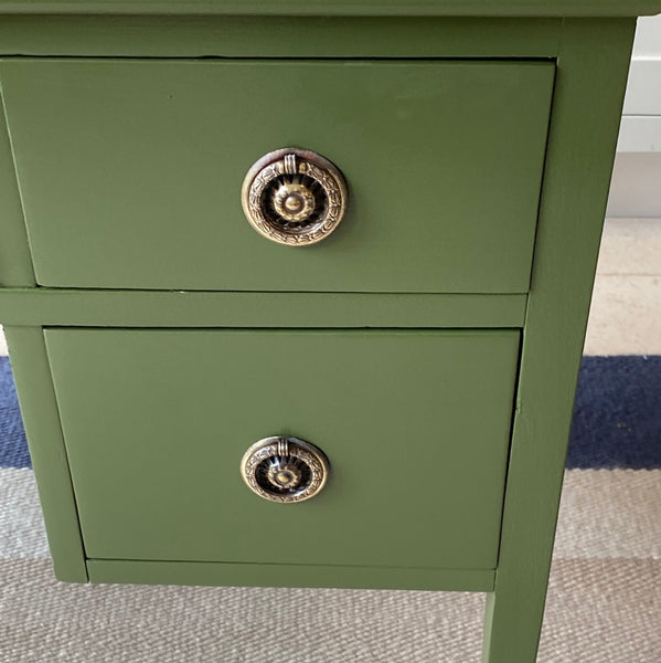 Glossy Green 5 Drawer Dressing Table