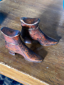 Small Decorative Wooden Boots