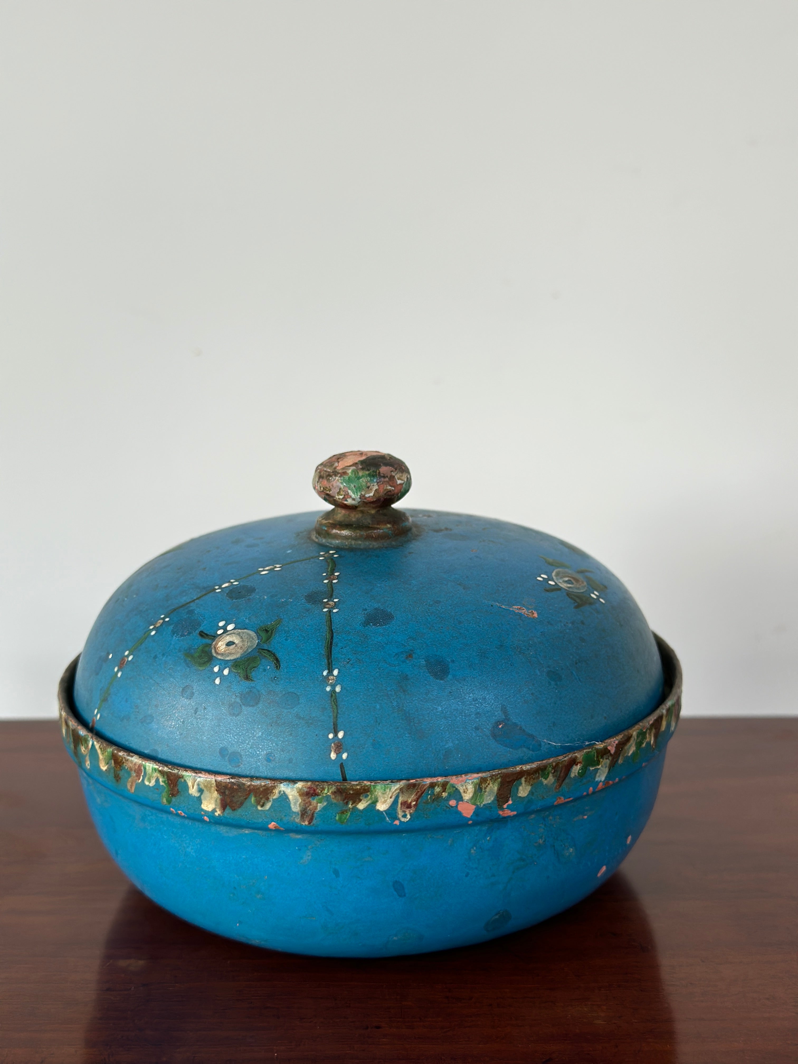 Turquoise Papier Mache Trinket Box