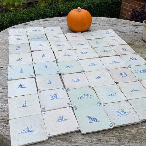 Collection of 42 x 19th Century Delft Tiles