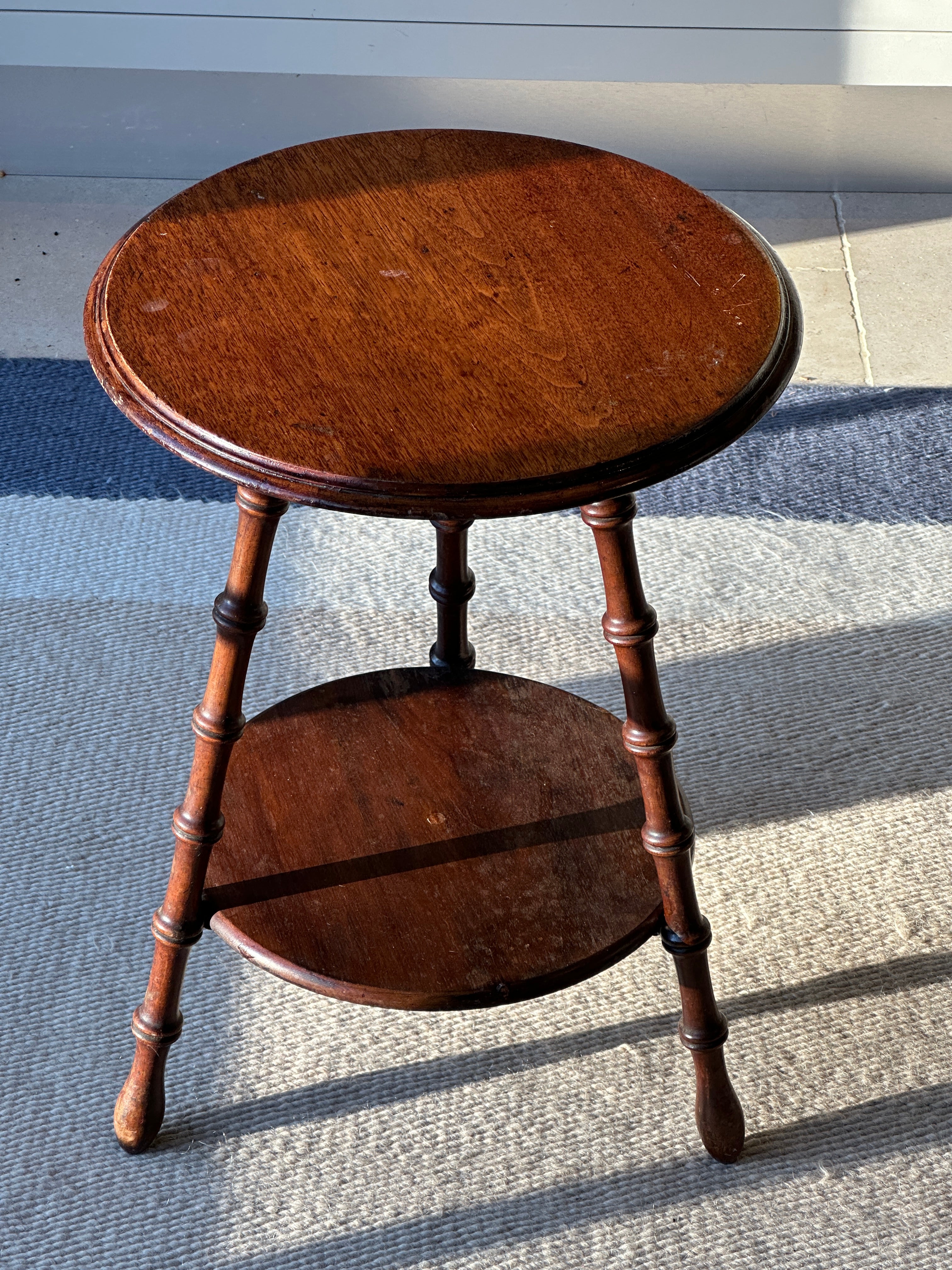 Small Vintage Cricket Table with faux bamboo legs