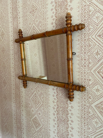 Medium faux bamboo mirror