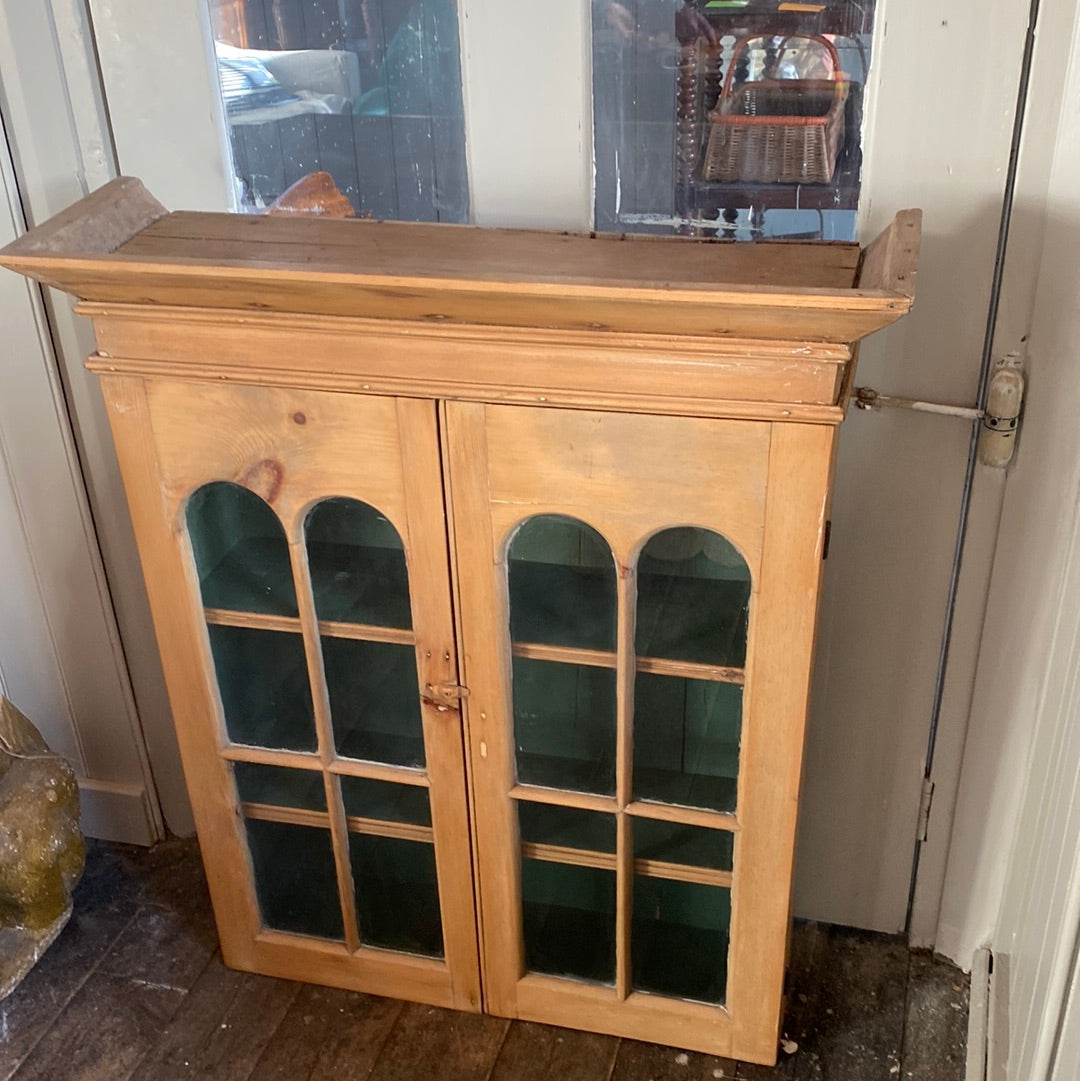 Lovely Pitch Pine Glazed Cabinet