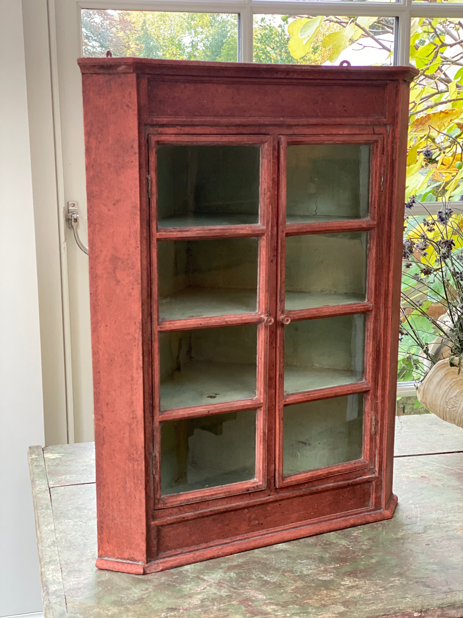 Small Egremont Red Painted Corner Cabinet