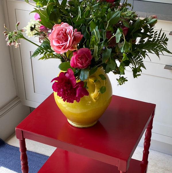 Red Lacquered Tiered Side Table