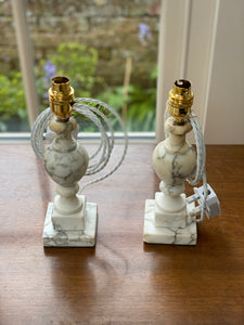 Small pair of marble lamps