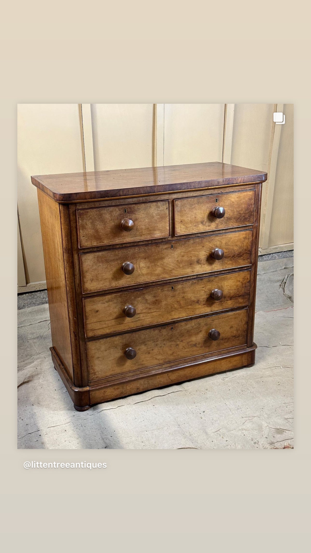 Charming Faded Mahogany Chest of Drawers