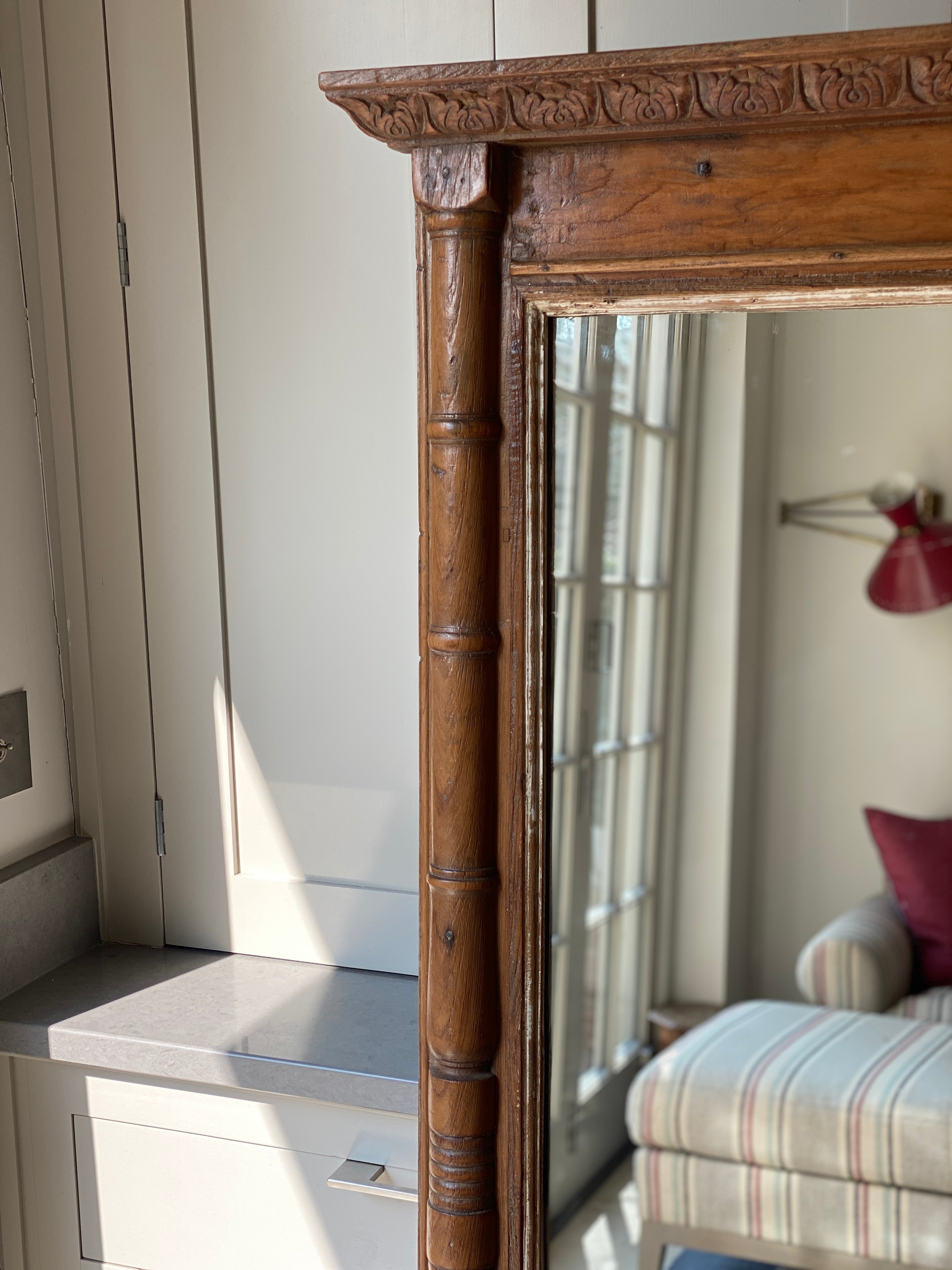 Large Indian Mirror in Hardwood