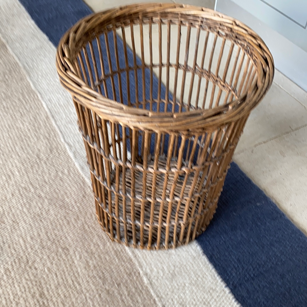 Vintage wicker waste basket