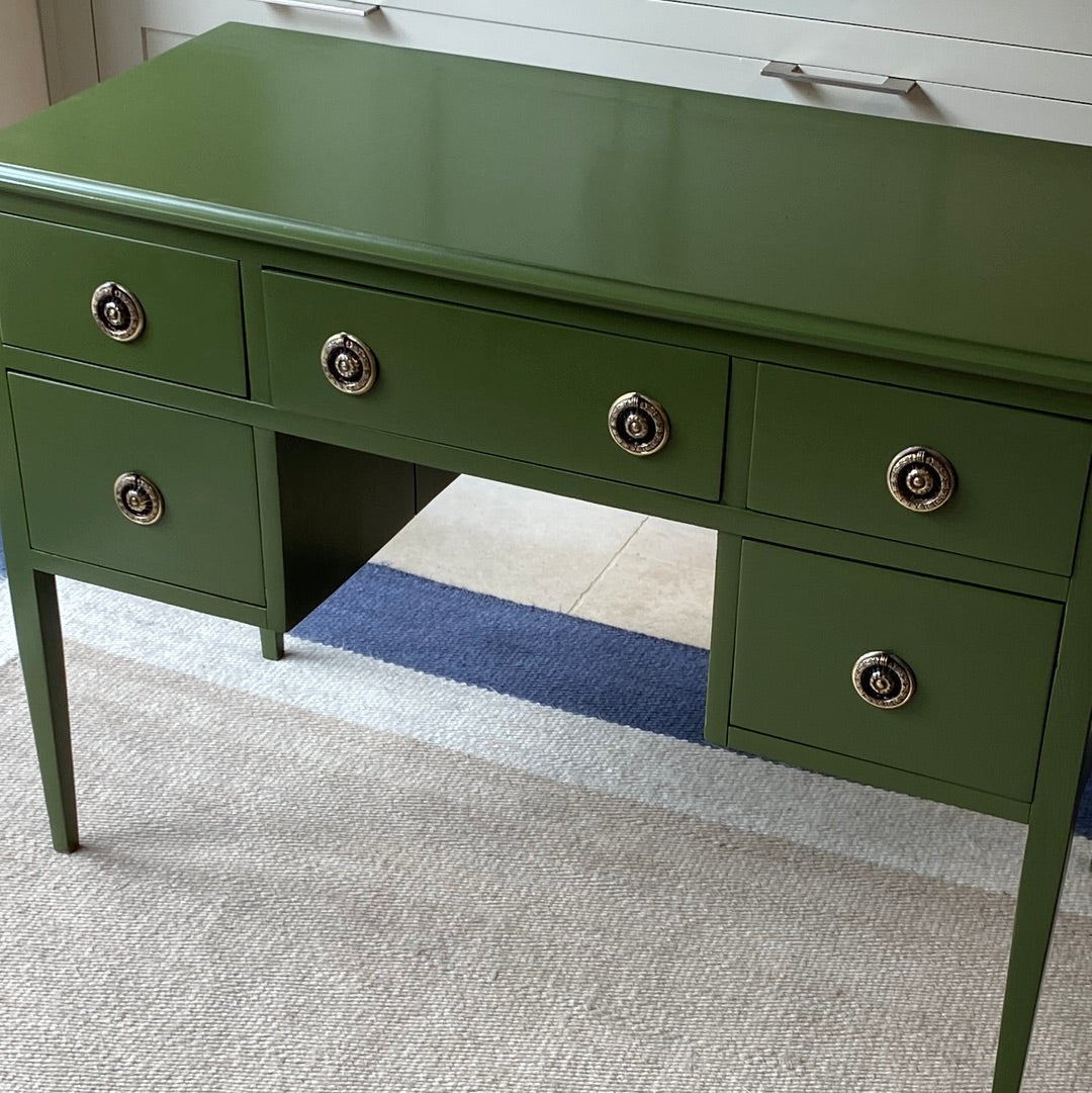 Glossy Green 5 Drawer Dressing Table