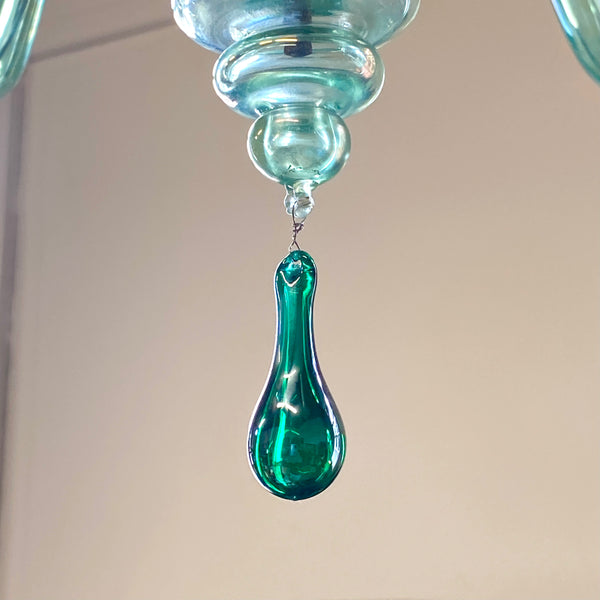 Beautiful 1920s Murano Venini Green Chandeliers