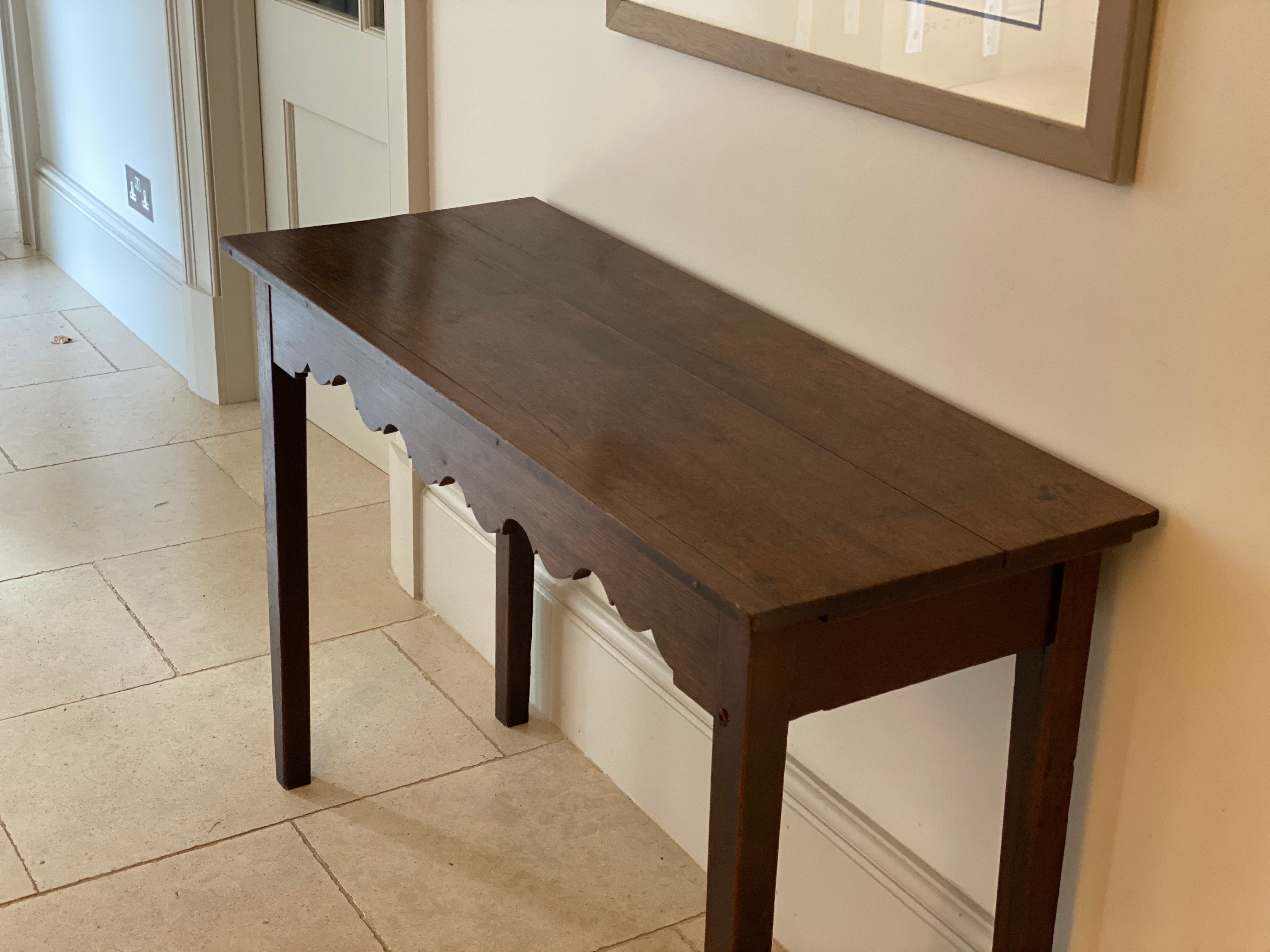 A late 19th/early 20th Century Oak console table