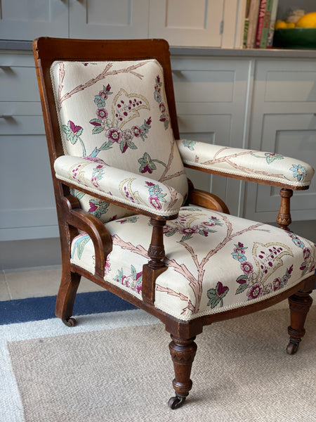Victorian Oak Open Armchair