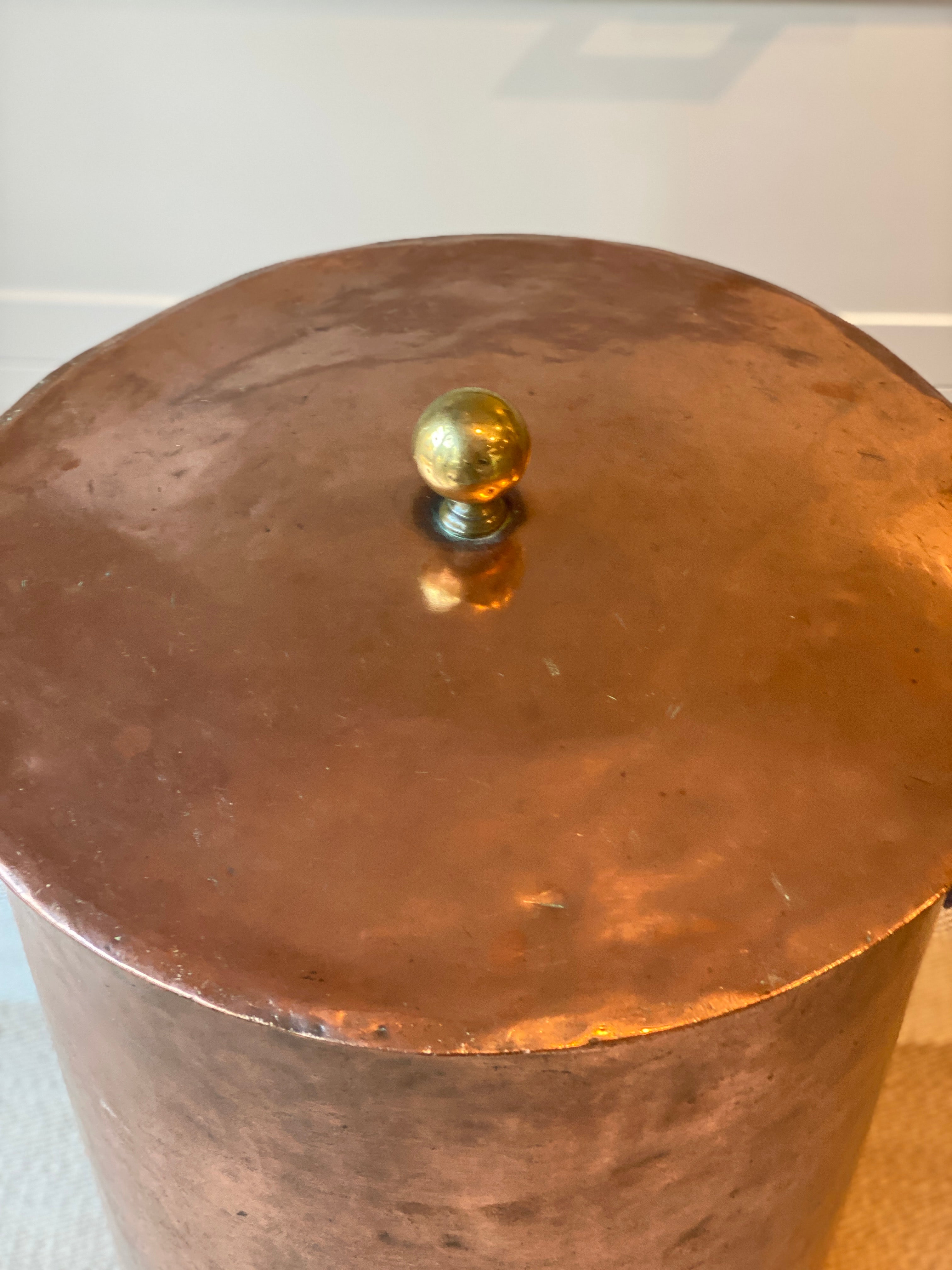 Extremely Large Decorative Copper Cistern with Lid