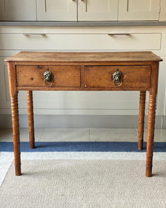 Pitch Pine Faux Bamboo Side Table