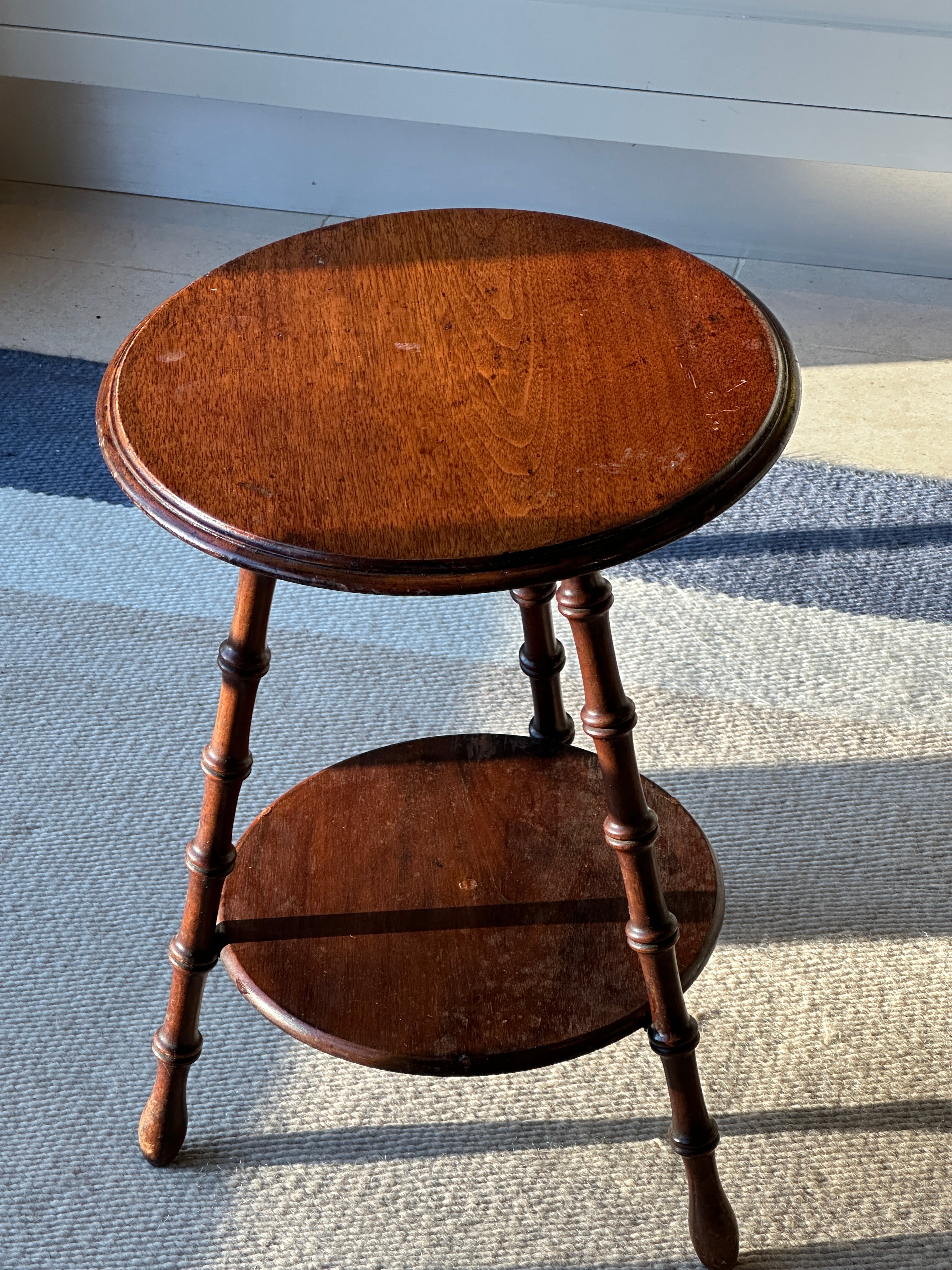 Small Vintage Cricket Table with faux bamboo legs