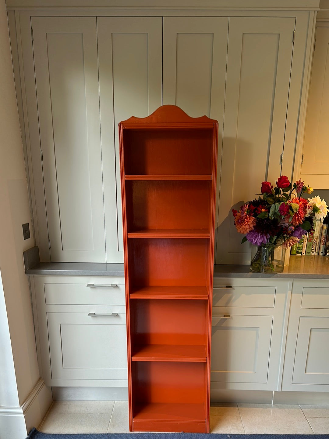 Tall Painted Shelves with Reeded Detail