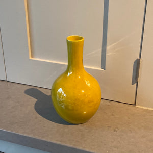 Vibrant Yellow Chinese Vase