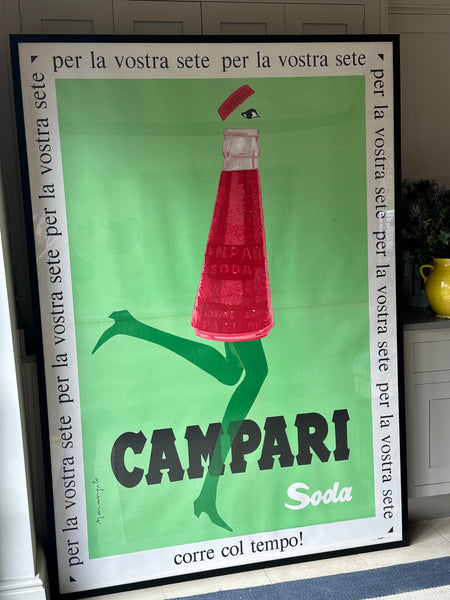 Huge Original Campari Soda Poster 1968