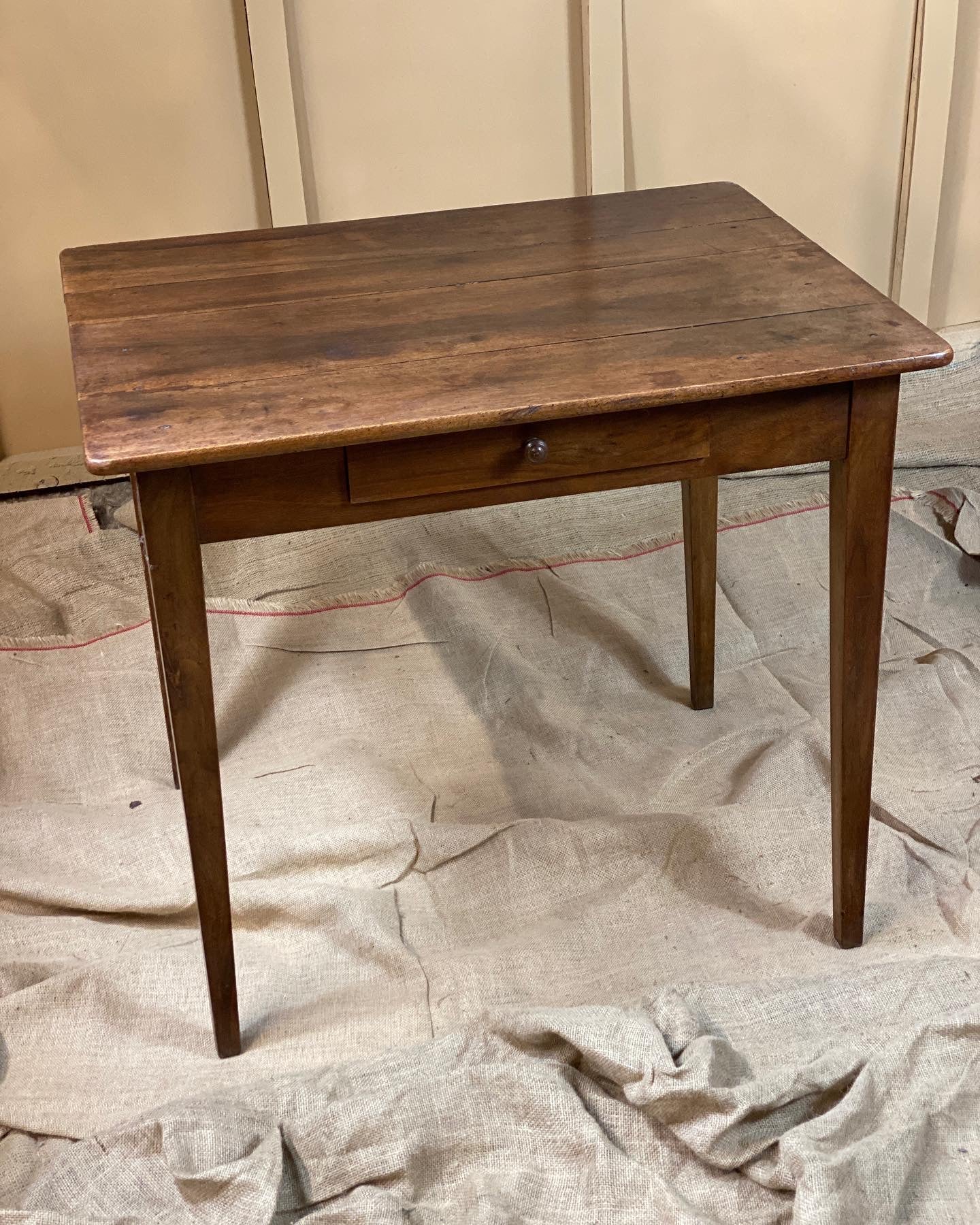 Vintage French Side Table with Drawer