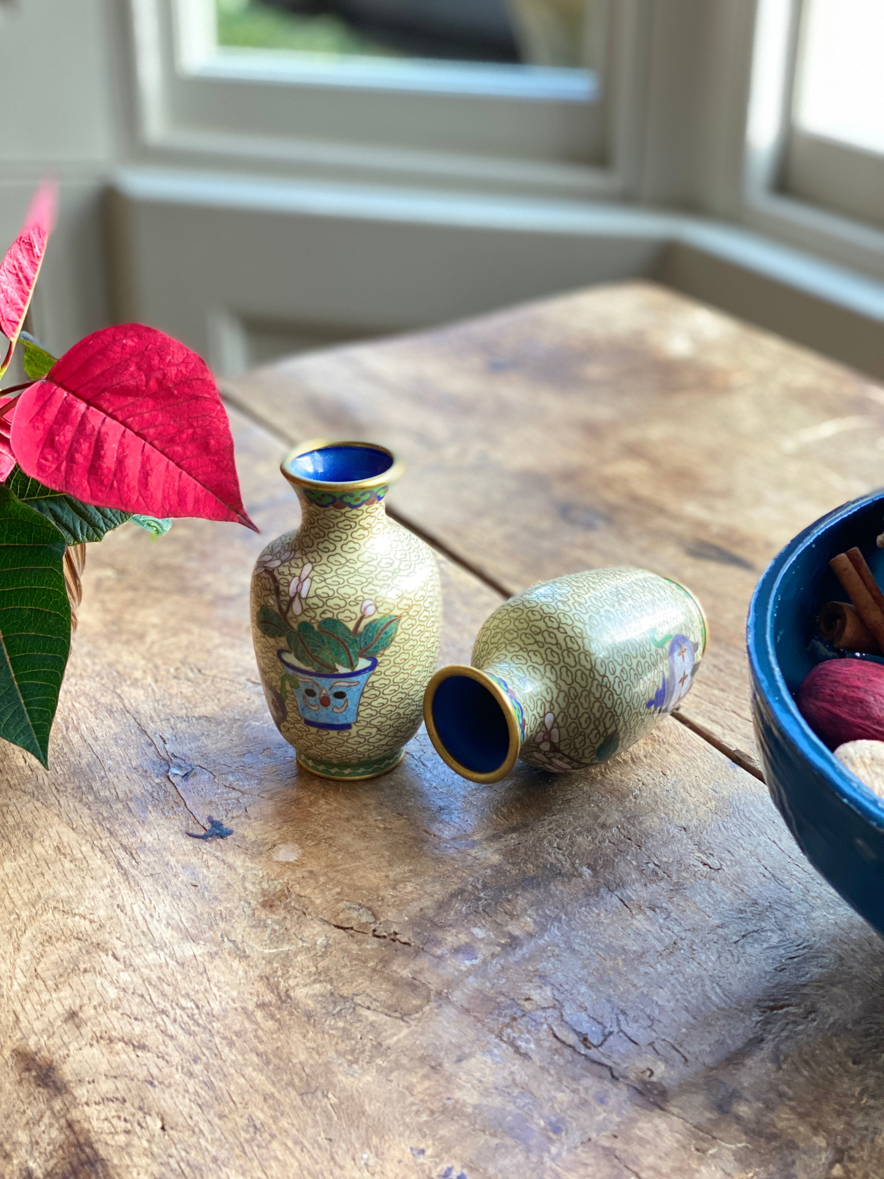 Pair of modern cloisonné vases