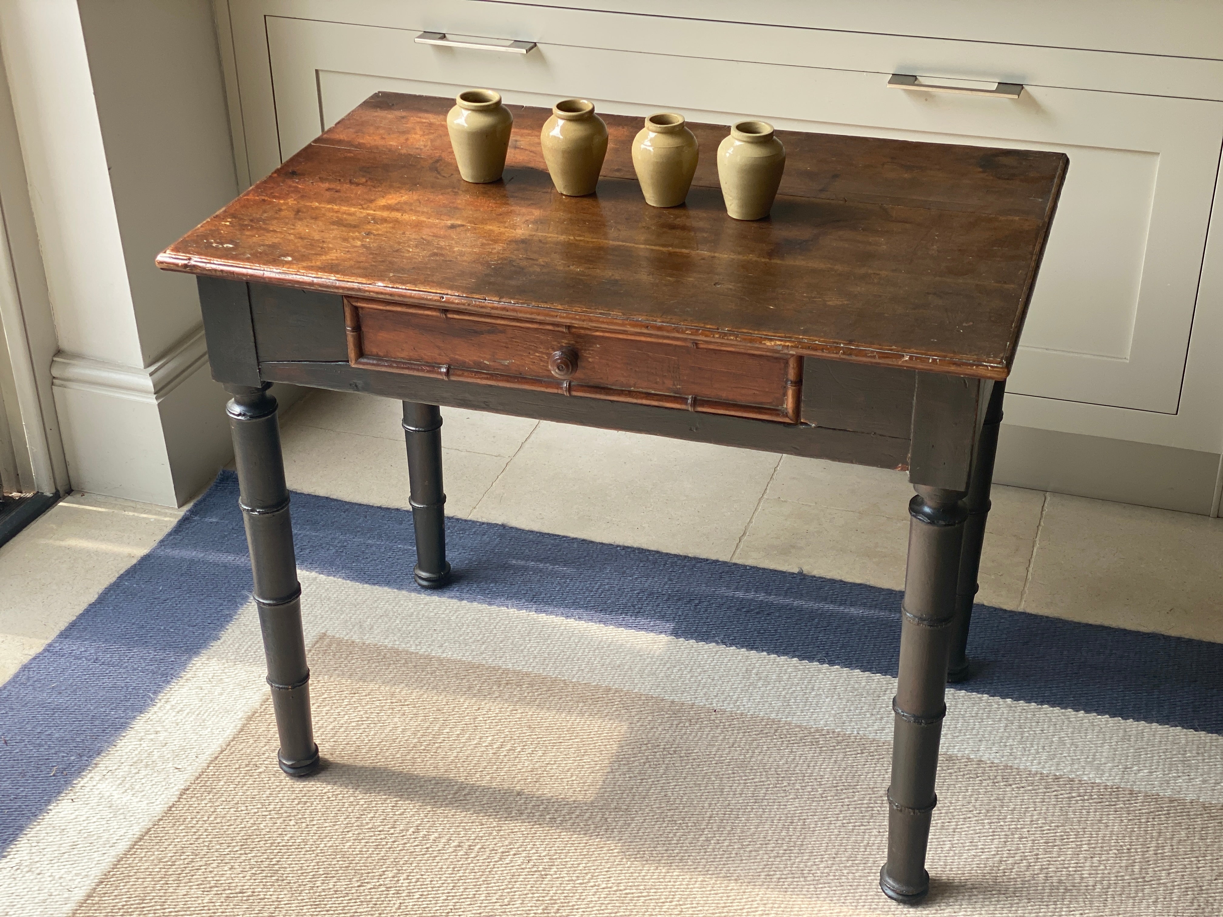 Lovely French Side Table with Ebonised faux bamboo legs