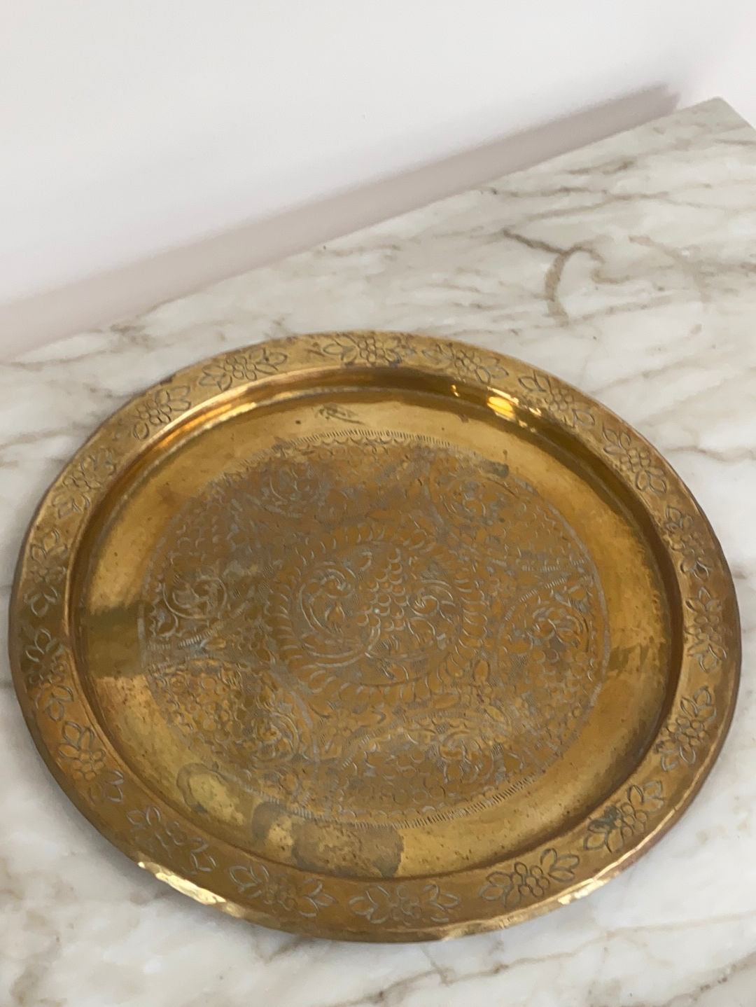 Pretty pair of small Vintage brass trays