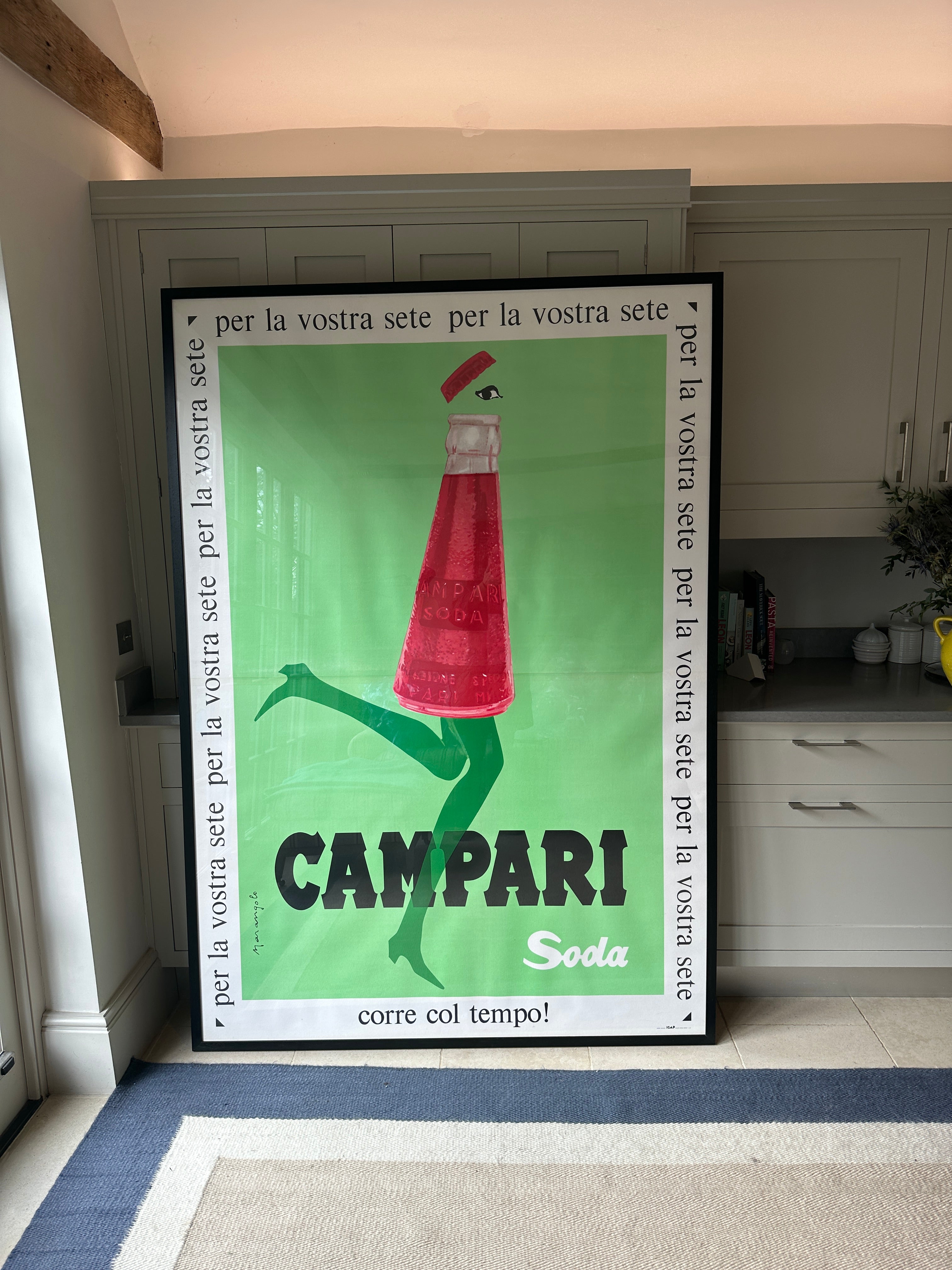 Huge Original Campari Soda Poster 1968