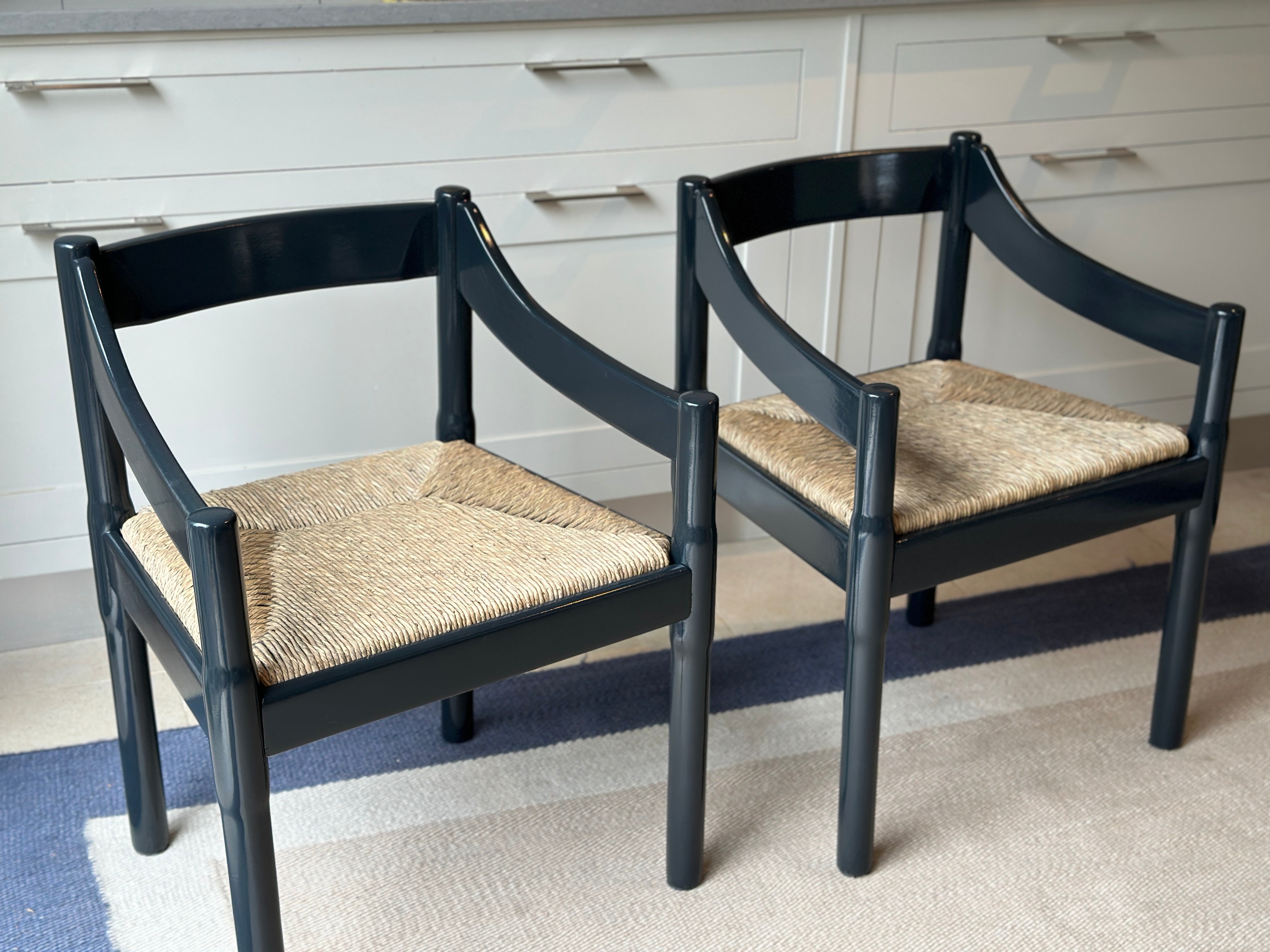 Pair of Carimate Armchairs in F&B Off Black Gloss