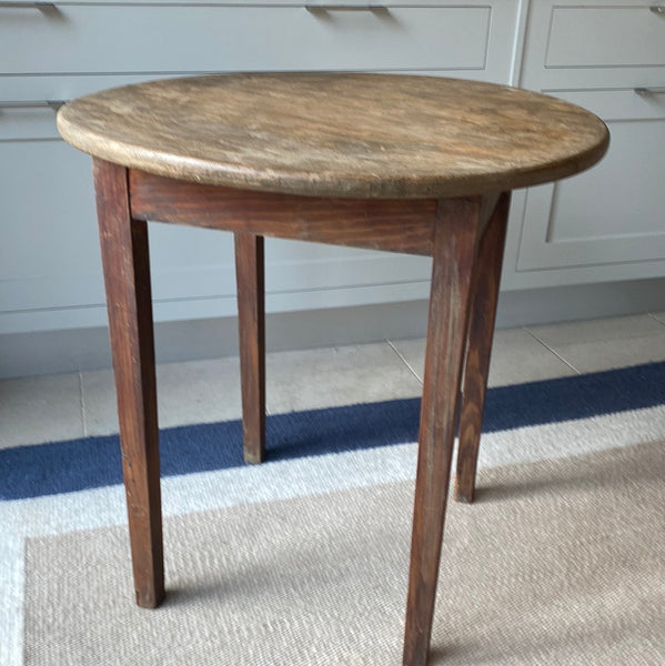 Vintage French Pine Table with Painted Legs