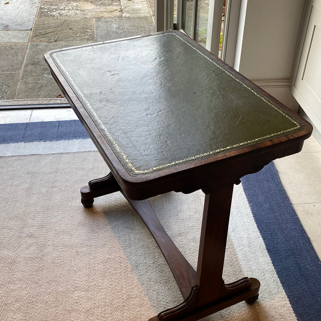 SALE* Attractive Small Table with Green Leather Top