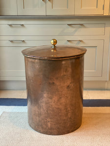 Extremely Large Decorative Copper Cistern with Lid