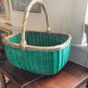 Gorgeous Green and Gold Vintage Basket