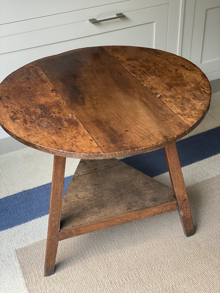 Welsh Antique Oak Cricket Table
