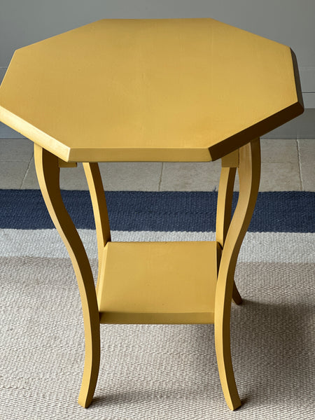 Vintage Octagonal Side Table in F&B Indian Yellow