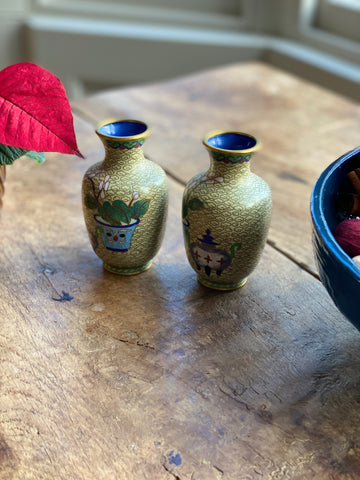 Pair of modern cloisonné vases