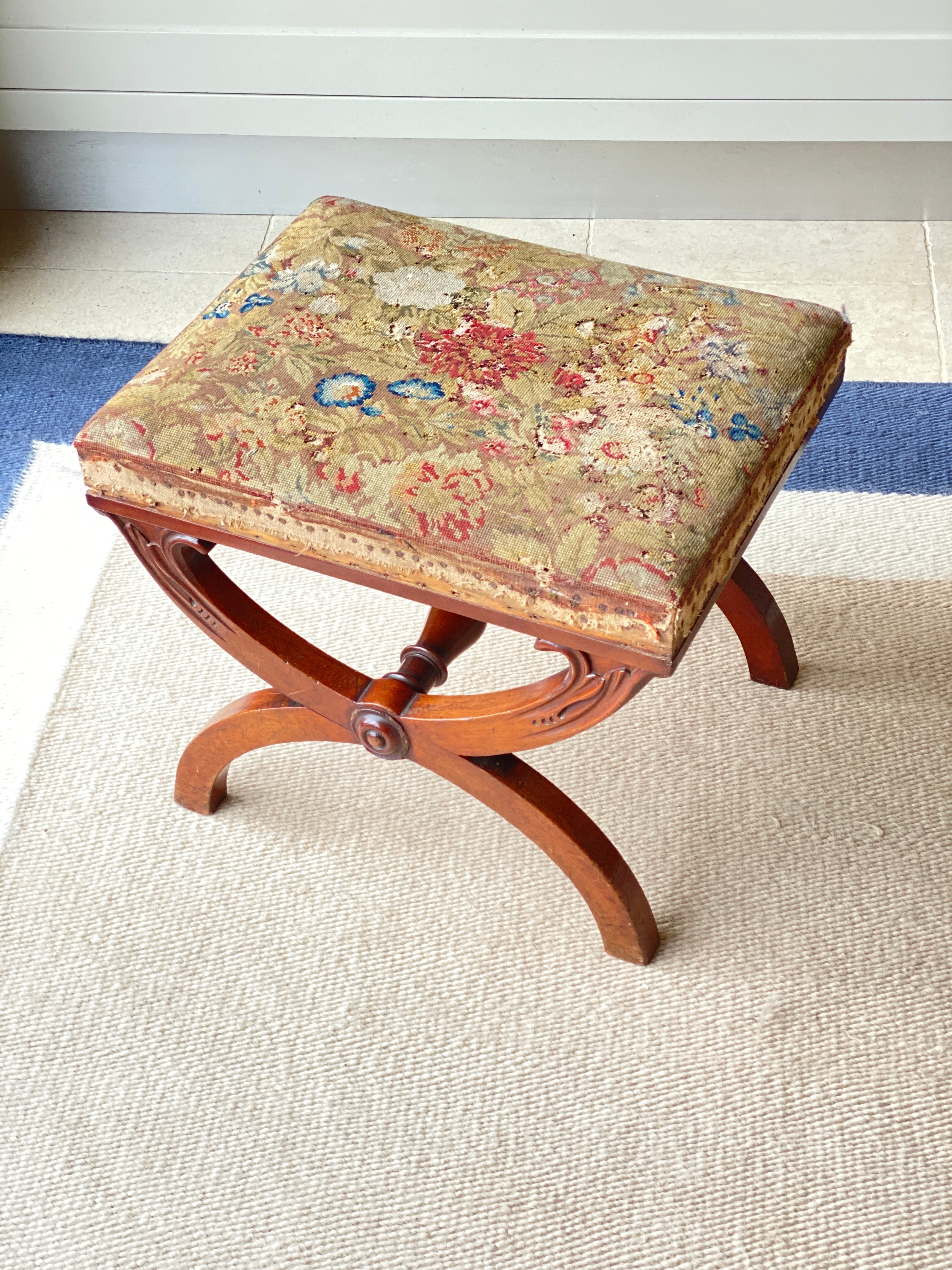 Late Regency Mahogany X-Frame Stool