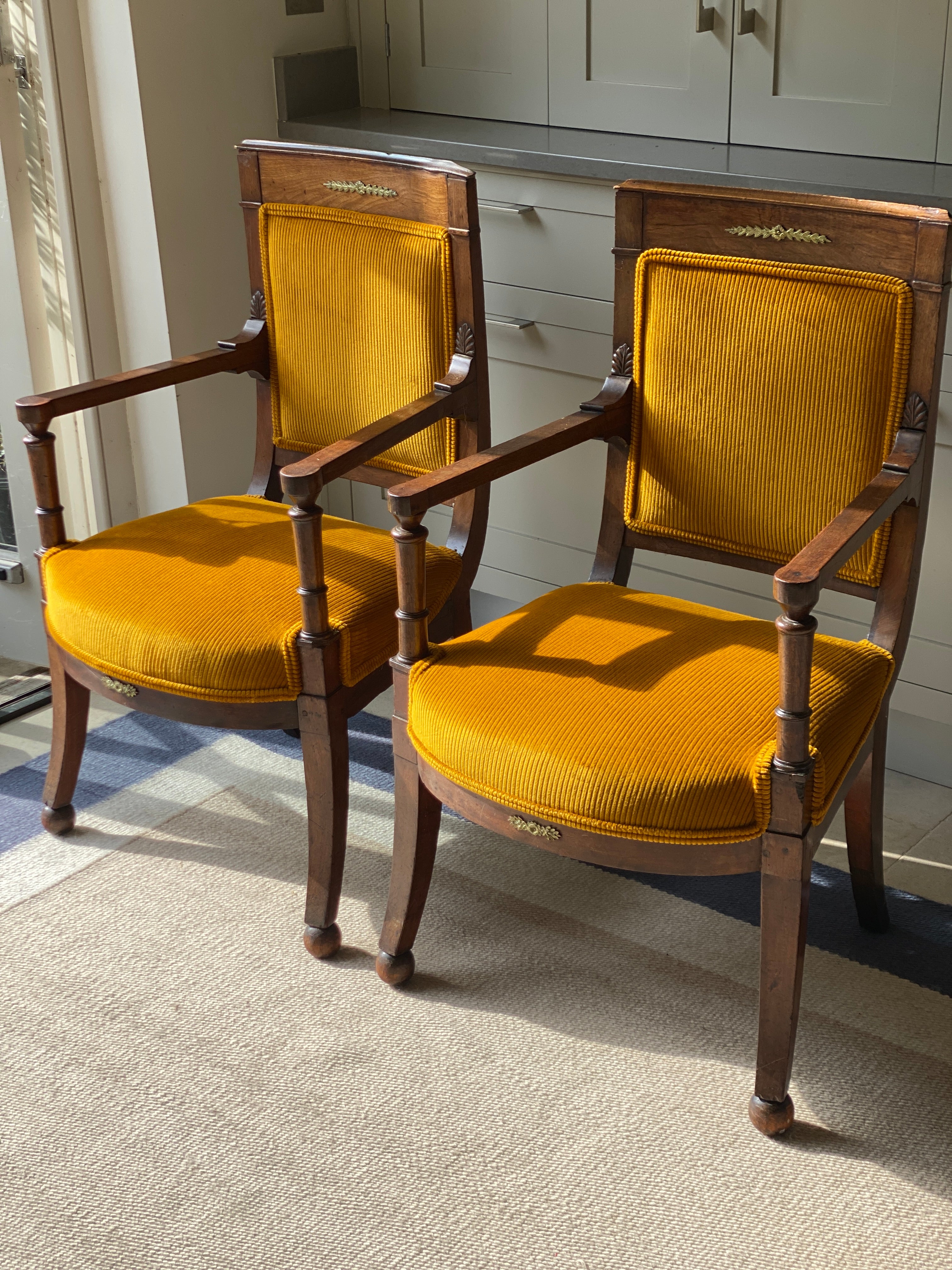 Pair of Napoleon III Directoire Armchairs