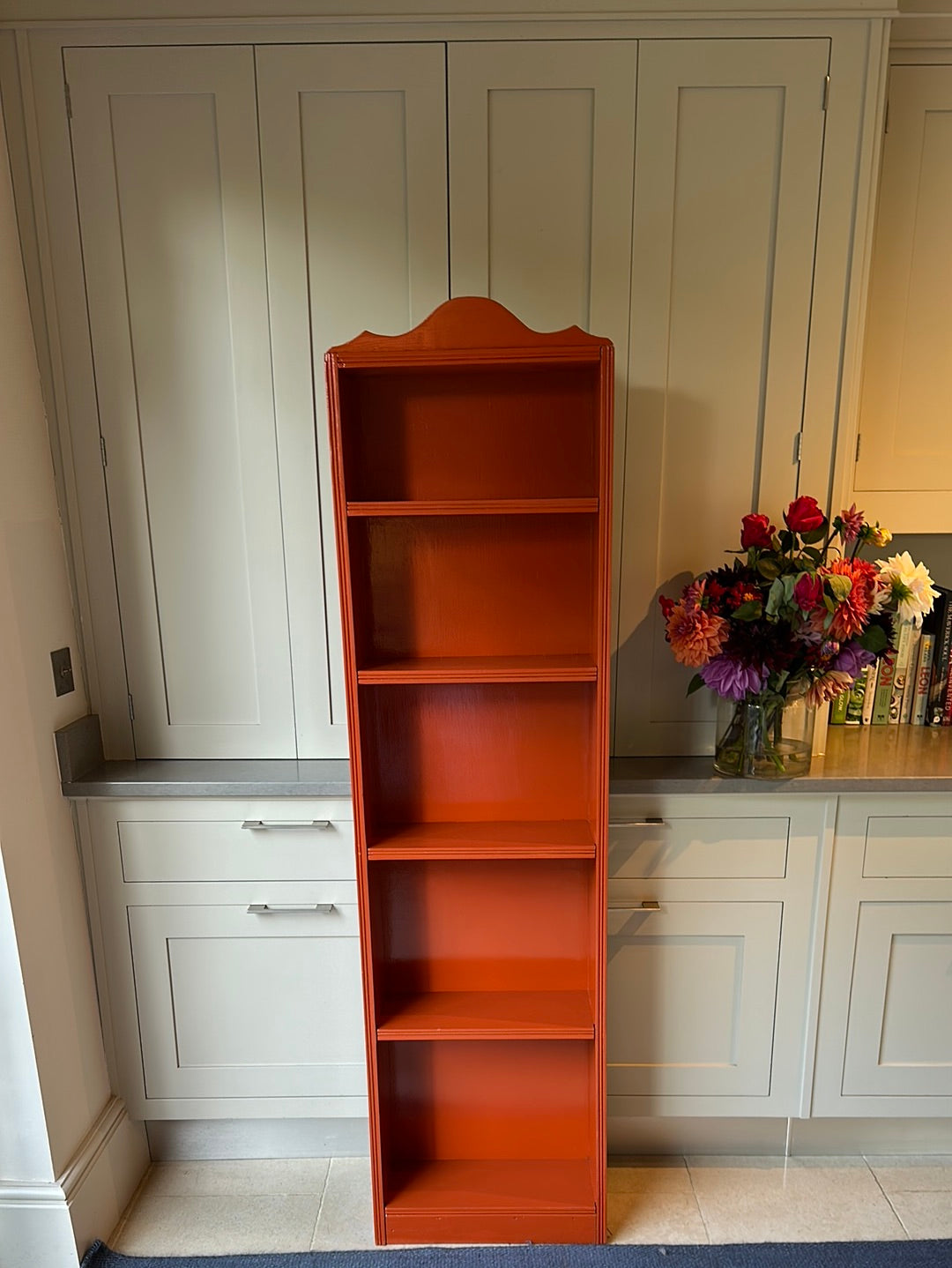 Tall Painted Shelves with Reeded Detail